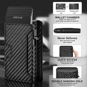 Portafoglio EDC Anti-RFID per Uomo, Porta Carte di Credito Pop-up Sottile con Motivo in Fibra di Carbonio, Porta Carte Minimalista - Product Image 5