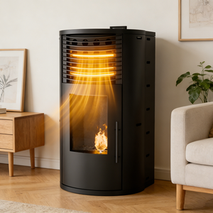 <span class=keywords><strong>Stufa</strong></span> <span class=keywords><strong>Ibrida</strong></span> a <span class=keywords><strong>Pellet</strong></span> WH-PU280R da 17KW, Design Moderno ed Ecologico, per Soggiorno in Stile Tedesco - Product Image 2