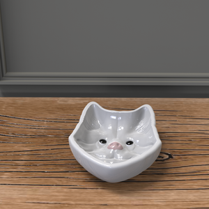 Tazón de Cerámica de Alta Gama para Mascotas, Diseño de Escultura 3D, Personalizable, Ecológico, Antideslizante, OEM ODM Europeo Americano - Product Image 4