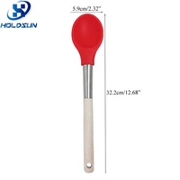 Cuillères à riz en silicone flexibles, résistantes à la chaleur, adaptées aux aliments, avec logo personnalisable, pour la restauration et la cuisine à domicile