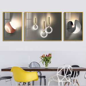 Tríptico <span class=keywords><strong>abstracto</strong></span> <span class=keywords><strong>moderno</strong></span> de pintura de porcelana de cristal, arte de pared contemporáneo enmarcado para decoración de sala de estar, hogar y oficina - Product Image 4