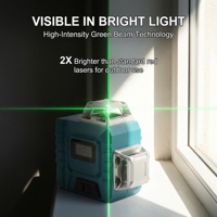 Niveau laser 3D professionnel industriel et DIY, 16 lignes croisées auto-nivelantes verticales et horizontales, pointeur laser vert 50m, kit d'outils OEM