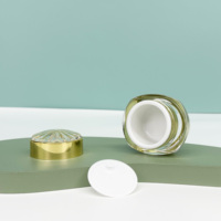 Le plus récent pot d'or en plastique de 50g lingot acrylique Double emballage de crème pot de crème pour le visage vide