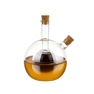 2 in 1 Design Boro silikat glas Küche Kochen Gemüse Oliven glas Öl und Essig Flasche Öl spender
