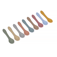 Cuillère et fourchette en silicone certifiées CE CPC, sans BPA, non toxiques, pour enfants, ustensiles d'alimentation, ensemble de couverts pour la diversification alimentaire des bébés avec boîte de rangement