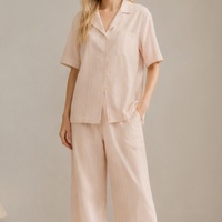 Vêtements élégants et confortables pour femmes, vêtements de nuit rayés, pyjama décontracté à la mode, ensemble de pyjama pour femmes, pyjama femme en coton respirant