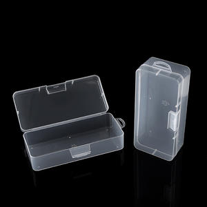 Caja de almacenamiento rectangular transparente, organizador de escritorio de PP de 16,5x7,5x4,6 cm para piezas de joyería y hardware con tapa - Product Image 5