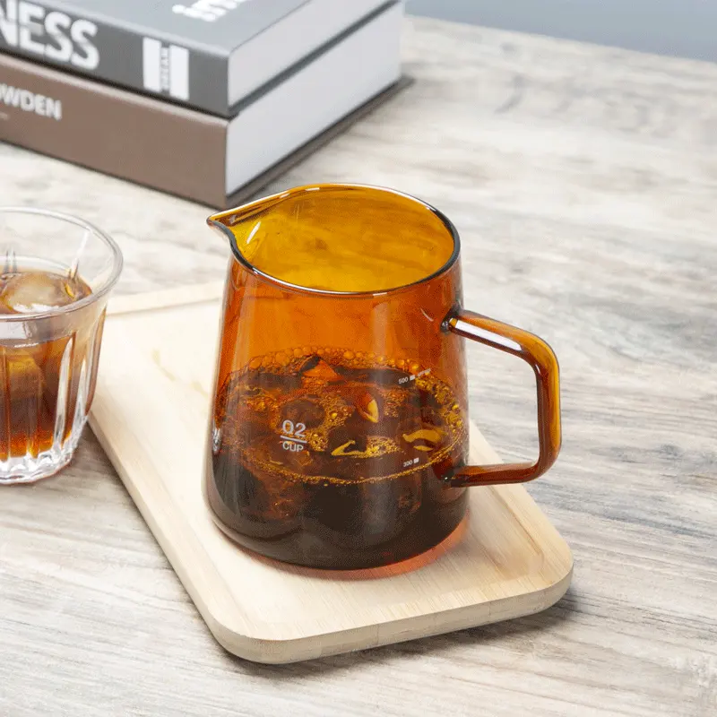 Cafetera turca de cristal de diseño de lujo, cafetera de cristal con asa, tetera elegante para té y café