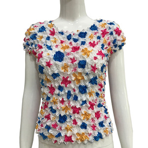 Cheap Womens and Children Magic Flower Short Sleeve Girl Fitness Womens Hedgehog <strong>Bubble</strong> Shrink Short Sleeve <strong>Tops</strong> - Product Image 1