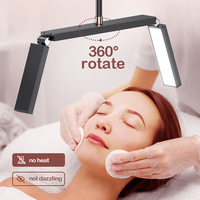 Lampe LED UV pour extensions de cils de 36 pouces, pliable, en forme de demi-lune, avec support pour téléphone, lampe de sol pour salon de beauté