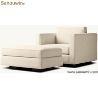 Ensemble de canapés modulaires modernes en tissu, canapé sectionnel rembourré avec fauteuil et ottoman pour salon, mobilier de hall d'hôtel