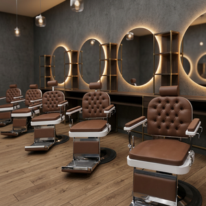 Station de coiffure moderne de luxe en bois, pliable et réglable, avec unité de barbier et fauteuil de pédicure pour usage extérieur - Product Image 3