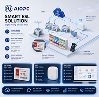Afficheur numérique LCD, étiquette de prix électronique avec BLE et plateforme RDM basée sur le cloud pour système de solution API ERP POS de supermarché