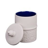 Tempat Lilin Keramik Silinder Matte Custom Ukiran Grosir dengan Tutup, Logo Custom Buatan Tangan, Kapasitas 450ml untuk Rumah dan Pernikahan