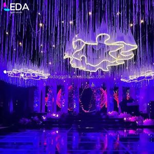 LEDA Wedding Event Stage Decor White RGB <b>Light</b> Flower-shaped Drapery for Party Supplies - Product Image 2