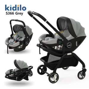 Kidilo Official Store Poussette de voyage pliable 3-en-1 avec cadre en alliage d'aluminium, siège auto, capacité de charge de 15 kg pour bébés - Product Image 4