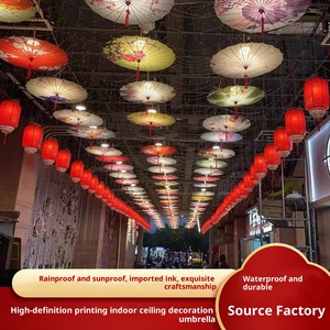 Protector solar a prueba de lluvia, papel de aceite de bambú ecológico, paraguas de luz de techo para decoración de estilo chino clásico de Hotel, ropa Hanfu - Product Image 2