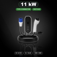 Pengisi Daya EV Portabel 11kW Konektor Tipe 2 Colokan CEE AC Home EVSE OEM ODM