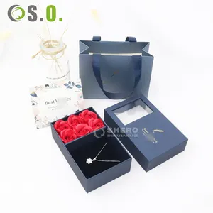 2022 Hot Sales New Design Jewel Case Rose Blumen kasten mit Schubladen box für Schmuck