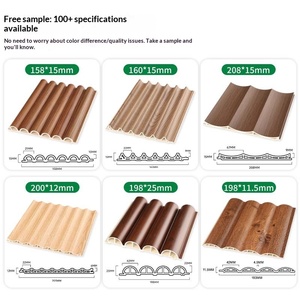 Panel <span class=keywords><strong>de</strong></span> Pared Decorativo Interior <span class=keywords><strong>de</strong></span> Fibra <span class=keywords><strong>de</strong></span> Bambú Engrosada y Resistente al Desgaste, Diseño Moderno Ondulado Cóncavo Convexo, Tablero <span class=keywords><strong>de</strong></span> Arco Interior WPC - Product Image 2