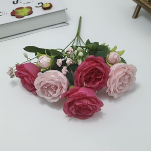 Ramo <span class=keywords><strong>de</strong></span> Rosas Artificiales Multicolor David Austin, Ramo <span class=keywords><strong>de</strong></span> Rosas <span class=keywords><strong>de</strong></span> Seda con Capullos, Decoración para Bodas y Hogar - Product Image 2