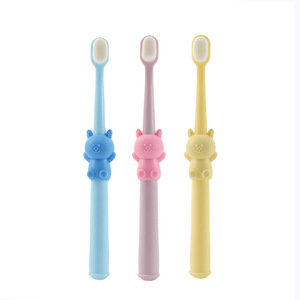 Children's Toothbrush Cartoon Bear Soft Bristle For Kids Travel Use Blue Pink Yellow - Product Image 2