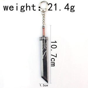 Llaveros Metálicos de Final Fantasy 7 para Hombre, Espada Buster de <span class=keywords><strong>Cloud</strong></span> <span class=keywords><strong>Strife</strong></span> y Cuchillo de Zack, Nuevo Modelo de Llavero del Juego Gótico - Product Image 6