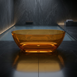 <span class=keywords><strong>Baignoire</strong></span> autoportante moderne de luxe en résine transparente, forme ovale colorée, pour projet de salle de bain d'hôtel - Product Image 3