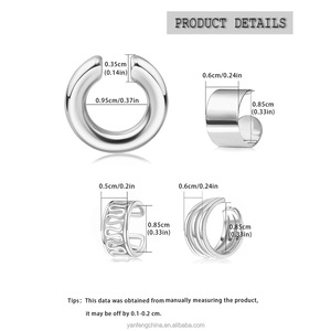Clip d'oreille tendance en acier inoxydable non-perçant, plaqué or, hypoallergénique, fausse <span class=keywords><strong>piercing</strong></span> en forme de C, manchette d'oreille pour cartilage, boucle d'oreille enveloppante - Product Image 2