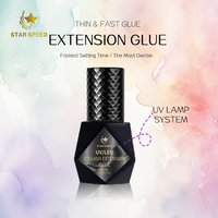 Colle liquide pour extensions de cils, hypo-sensible, résistante à l'eau, sans alcool, séchage rapide, protection UV, en flacon