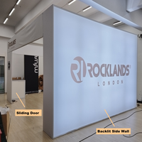 Étagères de stand modulaires réutilisables en aluminium rétroéclairées, pliables et portables, 20x20, pour salons professionnels, avec sublimation par transfert thermique