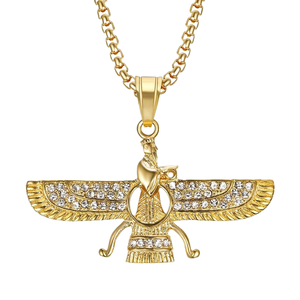 Colliers pendentifs raffinés plaqués or style rétro persan pour hommes, vente en gros - Product Image 1