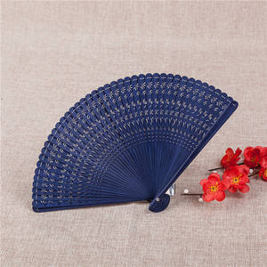 Çin Tarzı Oymalı El Yapımı Kadın Katlanır Yelpazesi Günlük Kullanım Yusufçuk ve Çiçek Temalı - Product Image 3