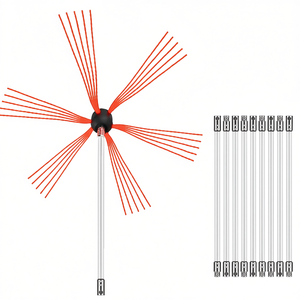 Kit de nettoyage de cheminée, 10 tiges flexibles en nylon de 10 m, ensemble d'outils de nettoyage de cheminée, brosse ronde pour cheminée à bois, accessoires - Product Image 1