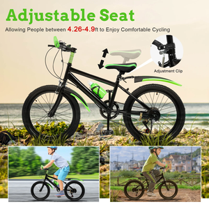 Bicicleta de Montaña Juvenil de 20'' con 21 Velocidades, Cuadro de Acero al Carbono, Doble Frenado, Asiento/Manubrio Ajustables, Capacidad de Carga de 85 kg - Product Image 3