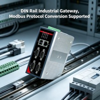 Gateway IoT de Borde con Montaje DIN, Conversión de Protocolo Industrial RS485 a Modbus TCP MQTT JSON, 4G Opcional, DC 9-36V