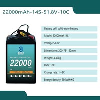Livraison express inspection du circuit de photographie aérienne 10C 22000mAh 14S 51.8V batterie drone