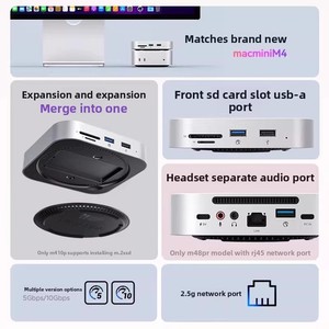 <span class=keywords><strong>ORICO</strong></span> Mac Mini M4 Dock Pro การขยายตัวและการอัพเกรดฮับหลายพอร์ต Type-C 8-Port พร้อมการ์ด TF และฮาร์ดไดรฟ์ M2 - Product Image 2