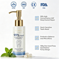 Dentifrice Herbal HAP 99%+ en Gros, Flacon Pompe 100g, Formule Probiotique, Réparation Intensive de l'Émail, Blanchiment des Dents, Menthe Fraîche