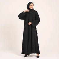 Abaya en dentelle noire sur mesure pour femmes, OEM ODM, vente en gros, vêtements modestes, vêtements islamiques