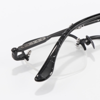 Gafas de lujo de marca, montura plateada y negra, media montura, anti luz azul, montura óptica para lectura con prescripción, gafas reflectantes para hombre, de lujo