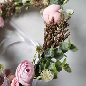 Diadema Floral rosa para boda, corona <span class=keywords><strong>de</strong></span> <span class=keywords><strong>flores</strong></span> artificiales para niña, corona para el <span class=keywords><strong>pelo</strong></span> - Product Image 2