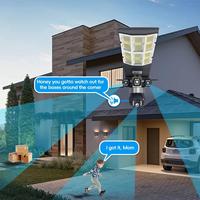 Caméra LED solaire intégrée AI extérieure IP66, éclairage de sécurité de rue 2-en-1 avec 4G RCHG 002