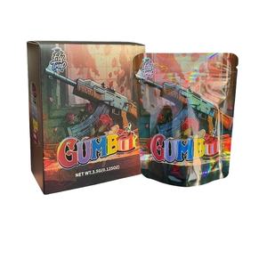 Sacs <span class=keywords><strong>en</strong></span> Mylar personnalisés de 3,5 g avec fermeture éclair, pochettes debout découpées à la forme, anti-odeurs pour aliments et tabac avec boîtes d'affichage - Product Image 3