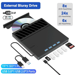 Lecteur/graveur <span class=keywords><strong>externe</strong></span> de Blu-<span class=keywords><strong>ray</strong></span> USB 3.0 3D BD DVD CD RW 25G 50G BD-R BD-ROM pour ordinateur portable PC - Product Image 1