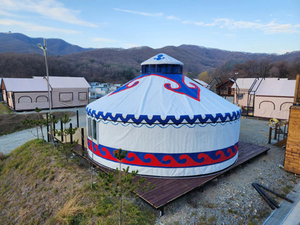 Yurt mongol de luxe moderne en acier et bois de haute qualité avec structure en fer forgé pour jardin - Product Image 5