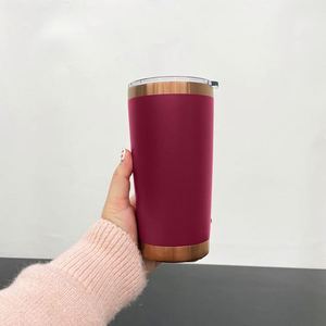 Vaso de Acero Inoxidable de 20 oz con Revestimiento de Cobre en el Interior, Color Marrón, con Tapa Magnética Deslizante - Product Image 3