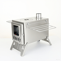 Poêle à bois en acier inoxydable Luling ZM3020B - Poêle de camping portable pour l'extérieur, barbecue pliable pour pique-nique