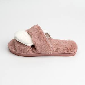 Pantuflas de Casa para Mujer con Diseño de Dos Tonos, Piel Sintética, Suela de TPR Transpirable, Diseño de Banda Cruzada y Punta Abierta, para Otoño - Product Image 4