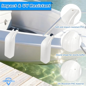 Pare-chocs de bateau en vinyle robuste pour l'amarrage, défenses portables pour bateaux à moteur et bateaux de ski nautique, protègent le garde-boue supérieur et les côtés - Product Image 2